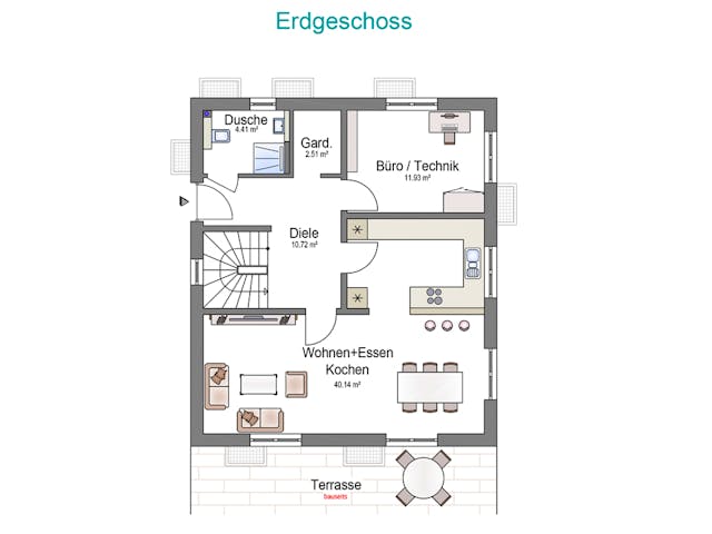 Massivhaus EFH Klassik 138 von invivo haus Schlüsselfertig ab 454709€, Satteldach-Klassiker Grundriss 1