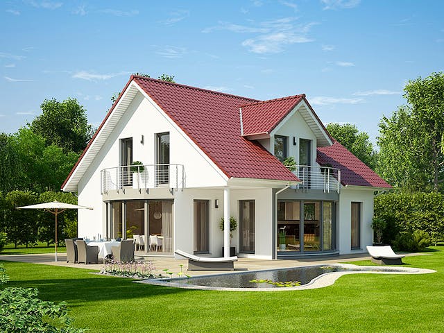 Massivhaus Klassik 101 von invivo haus Schlüsselfertig ab 504995€, Satteldach-Klassiker Außenansicht 1 Massivhaus Klassik 101 von invivo haus Schlüsselfertig ab 504995€, Satteldach-Klassiker Außenansicht 1