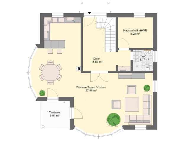 Massivhaus Klassik 101 von invivo haus Schlüsselfertig ab 504995€, Satteldach-Klassiker Grundriss 1