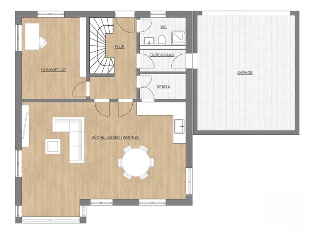 Massivhaus Einfamilienhaus (mit Einliegerwohnung) von ISAR-Haus, Satteldach-Klassiker Grundriss 1
