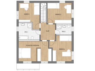 Massivhaus Einfamilienhaus (mit Einliegerwohnung) von ISAR-Haus, Satteldach-Klassiker Grundriss 2