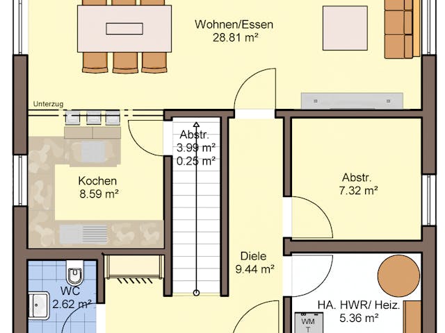 Fertighaus Jakomo von Büdenbender Hausbau, Pultdachhaus Grundriss 1