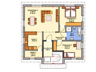 Fertighaus Junto 184 von Fingerhut Haus Schlüsselfertig ab 562403€, Satteldach-Klassiker Grundriss 2