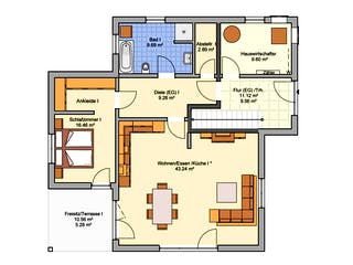 Fertighaus Junto 222 von Fingerhut Haus Schlüsselfertig ab 635208€, Cubushaus Grundriss 1
