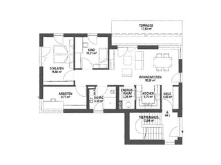 Fertighaus Mehrfamilienhaus KUBOS 3.277 Grundriss 1