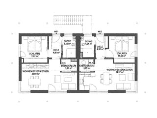Fertighaus Mehrfamilienhaus LANOS 4.194 Grundriss 1