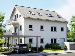 Fertighaus Mehrfamilienhaus MAGOS 3.279 von KAMPA - Mehrfamilienhäuser Schlüsselfertig ab 1384455€, Außenansicht 2