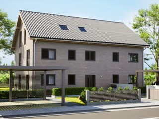 Fertighaus Mehrfamilienhaus TRITOS 5.439 von KAMPA - Mehrfamilienhäuser Schlüsselfertig ab 1865925€, Außenansicht 2