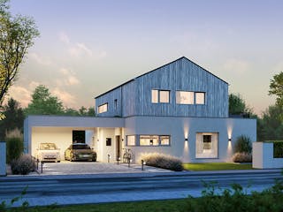 Fertighaus Concept 3 von KAMPA Schlüsselfertig ab 623637€, Satteldach-Klassiker Außenansicht 2