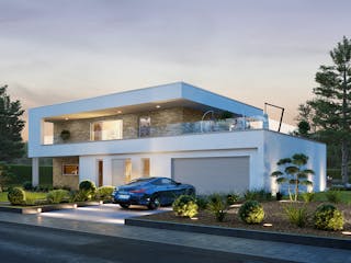 Fertighaus Concept 8 von KAMPA Schlüsselfertig ab 1114890€, Cubushaus Außenansicht 2