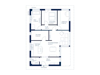 Fertighaus Signature C108 von KAMPA Schlüsselfertig ab 457103€, Bungalow Grundriss 1
