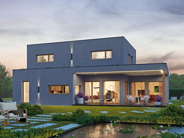 Fertighaus Signature K162 von KAMPA Schlüsselfertig ab 621134€, Cubushaus Außenansicht 1 Fertighaus Signature K162 von KAMPA Schlüsselfertig ab 621134€, Cubushaus Außenansicht 1