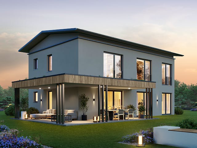 Fertighaus Signature L170 von KAMPA Schlüsselfertig ab 606152€, Stadtvilla Außenansicht 1 Fertighaus Signature L170 von KAMPA Schlüsselfertig ab 606152€, Stadtvilla Außenansicht 1