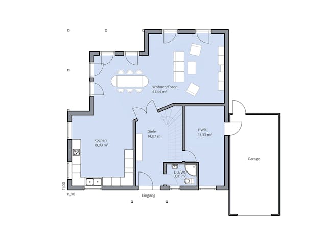 Massivhaus Böcker von KBS Bau, Stadtvilla Grundriss 1