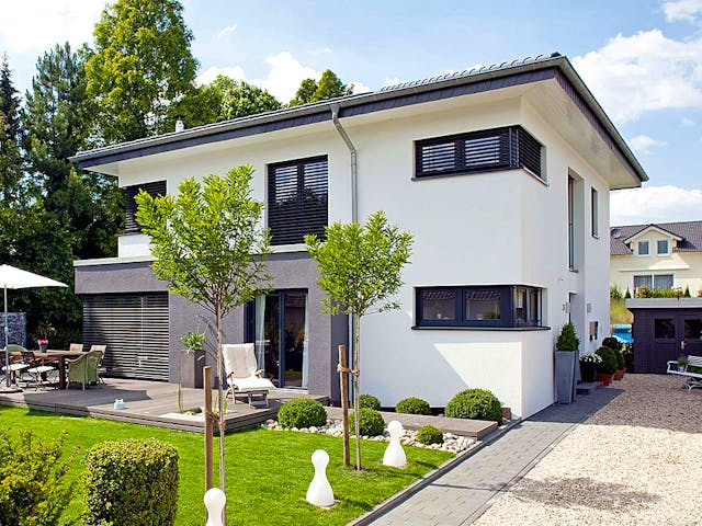 Massivhaus Freiberger von KBS Bau, Stadtvilla Außenansicht 1