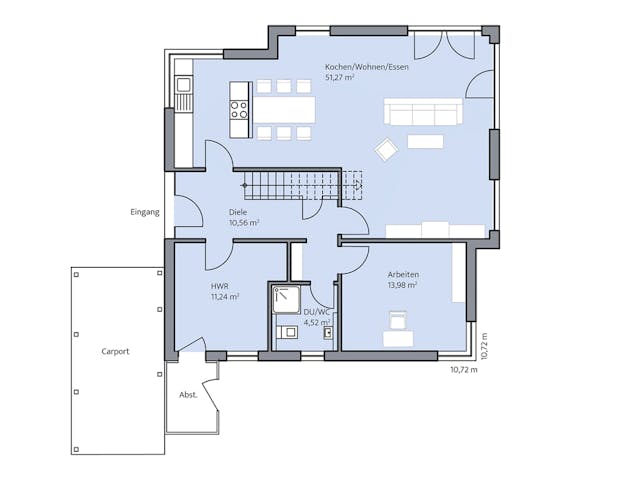 Massivhaus Freiberger von KBS Bau, Stadtvilla Grundriss 1 Massivhaus Freiberger von KBS Bau, Stadtvilla Grundriss 1