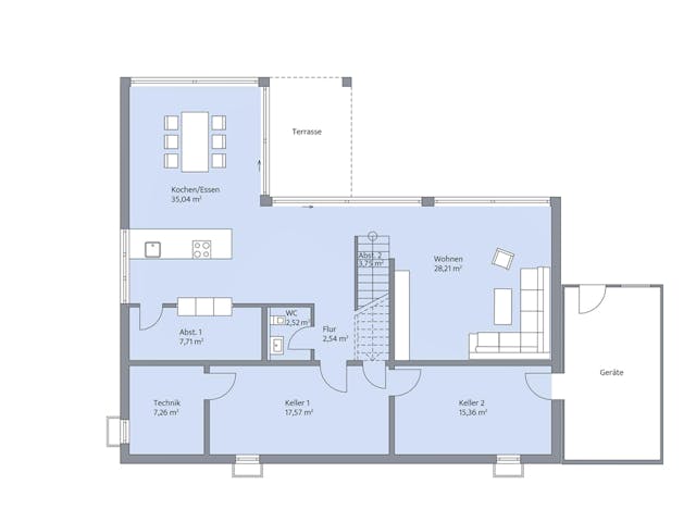Massivhaus Nolte von KBS Bau, Cubushaus Grundriss 1