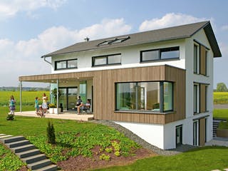 Fertighaus Haus Brettheim von Keitel-Haus Schlüsselfertig ab 497951€, Satteldach-Klassiker Außenansicht 1