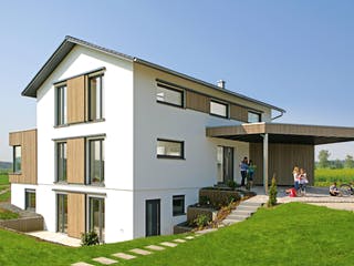 Fertighaus Haus Brettheim von Keitel-Haus Schlüsselfertig ab 497951€, Satteldach-Klassiker Außenansicht 2