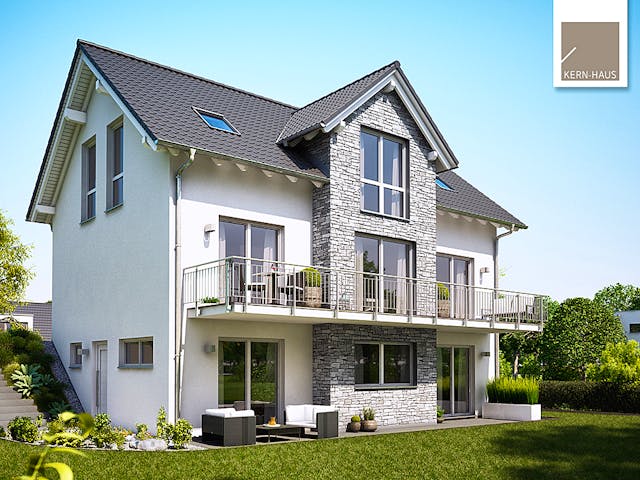 Massivhaus Familienhaus Aura mit Einliegerwohnung von Kern-Haus Schlüsselfertig ab 694900€, Außenansicht 1