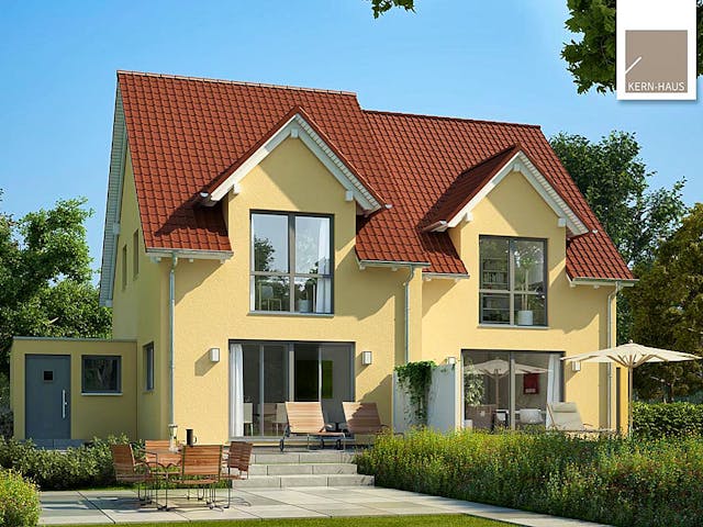 Massivhaus Doppelhaus Twin von Kern-Haus Schlüsselfertig ab 338900€, Satteldach-Klassiker Außenansicht 1 Massivhaus Doppelhaus Twin von Kern-Haus Schlüsselfertig ab 338900€, Satteldach-Klassiker Außenansicht 1