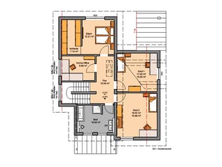 Massivhaus Familienhaus Akzent von Kern-Haus Schlüsselfertig ab 503900€, Pultdachhaus Grundriss 2