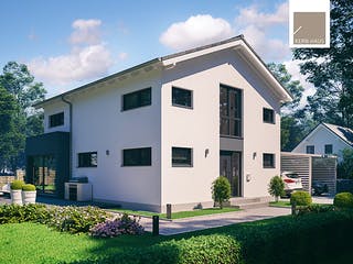 Massivhaus Familienhaus Allea von Kern-Haus Schlüsselfertig ab 412900€, Satteldach-Klassiker Außenansicht 3