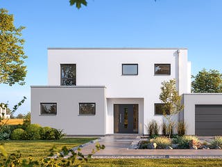 Massivhaus Bauhaus Anteo von Kern-Haus Schlüsselfertig ab 672900€, Cubushaus Außenansicht 2