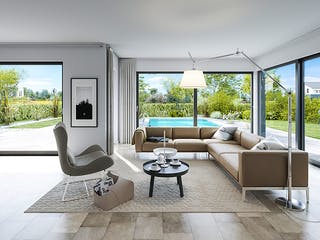 Massivhaus Bauhaus Anteo von Kern-Haus Schlüsselfertig ab 672900€, Cubushaus Innenansicht 1