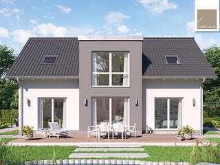 Massivhaus Familienhaus Auro von Kern-Haus Schlüsselfertig ab 437900€, Satteldach-Klassiker Außenansicht 3