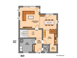 Massivhaus Stadtvilla Certo von Kern-Haus Schlüsselfertig ab 429900€, Stadtvilla Grundriss 1