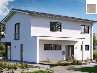 Massivhaus Familienhaus Elea von Kern-Haus Schlüsselfertig ab 579900€, Satteldach-Klassiker Außenansicht 2