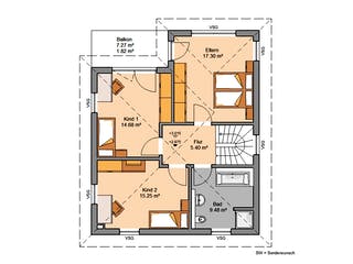 Massivhaus Stadtvilla Fino von Kern-Haus Schlüsselfertig ab 372900€, Stadtvilla Grundriss 2