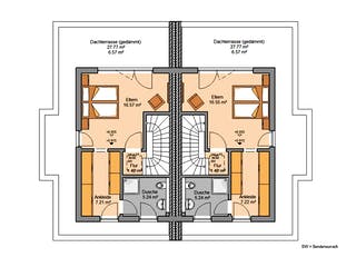 Massivhaus Doppelhaus Forneo von Kern-Haus Schlüsselfertig ab 529900€, Cubushaus Grundriss 3