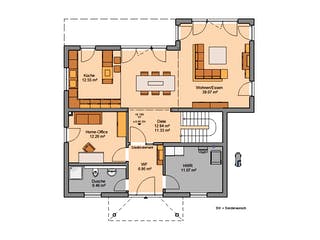 Massivhaus Stadtvilla Gredo von Kern-Haus Schlüsselfertig ab 529900€, Stadtvilla Grundriss 1
