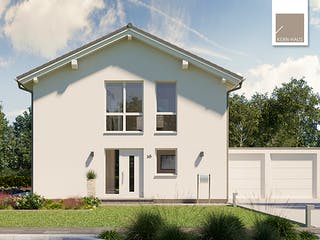Massivhaus Familienhaus Jara von Kern-Haus Schlüsselfertig ab 365900€, Satteldach-Klassiker Außenansicht 2