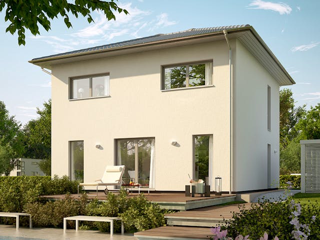 Massivhaus ARCHITEKTENHAUS NOVO von Kern-Haus Chemnitz Schlüsselfertig ab 313900€, Stadtvilla Außenansicht 1
