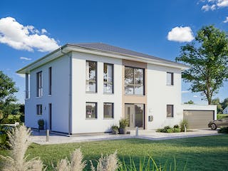 Massivhaus STADTVILLA PALLAS von Kern-Haus Chemnitz Schlüsselfertig ab 497900€, Stadtvilla Außenansicht 2