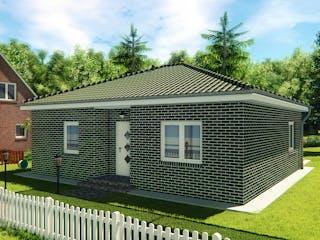 Massivhaus Bungalow 61 von KLINKER HAUS Schlüsselfertig ab 194300€, Bungalow Außenansicht 2