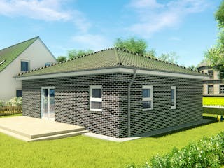 Massivhaus Bungalow 61 von KLINKER HAUS Schlüsselfertig ab 194300€, Bungalow Außenansicht 3