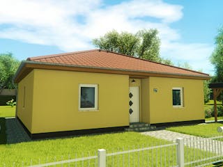 Massivhaus Bungalow 80 von KLINKER HAUS Schlüsselfertig ab 222100€, Bungalow Außenansicht 2