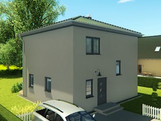 Massivhaus Stadtvilla Florenz 1 von KLINKER HAUS Schlüsselfertig ab 270800€, Stadtvilla Außenansicht 3