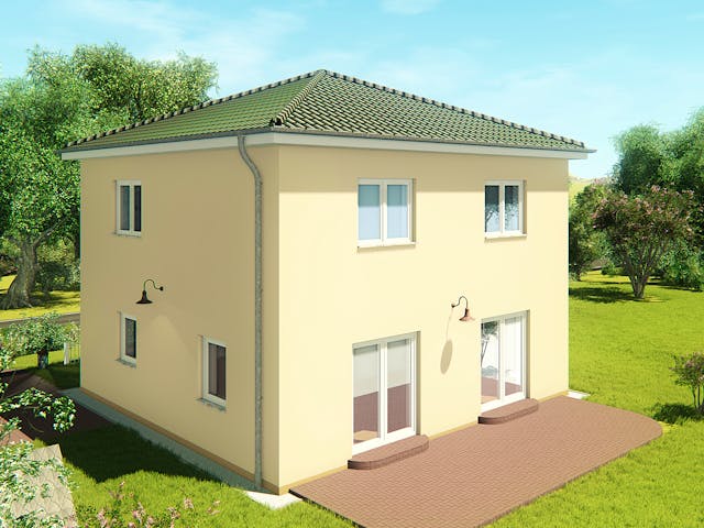 Massivhaus Stadtvilla Florenz 2 von KLINKER HAUS Schlüsselfertig ab 291600€, Stadtvilla Außenansicht 1 Massivhaus Stadtvilla Florenz 2 von KLINKER HAUS Schlüsselfertig ab 291600€, Stadtvilla Außenansicht 1