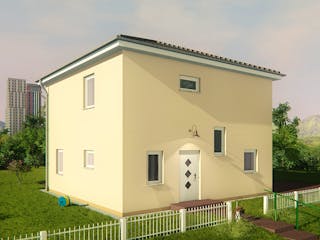 Massivhaus Stadtvilla Florenz 2 von KLINKER HAUS Schlüsselfertig ab 291600€, Stadtvilla Außenansicht 2