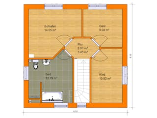 Massivhaus Stadtvilla Florenz 2 von KLINKER HAUS Schlüsselfertig ab 291600€, Stadtvilla Grundriss 2