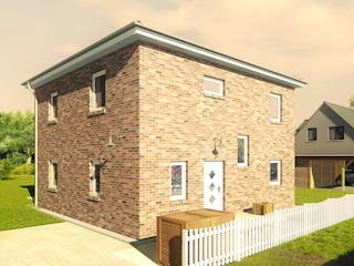 Massivhaus Stadtvilla Florenz 3 von KLINKER HAUS Schlüsselfertig ab 314000€, Stadtvilla Außenansicht 3