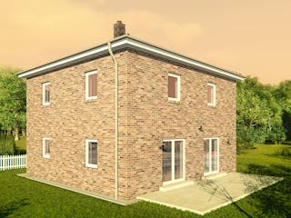 Massivhaus Stadtvilla Florenz 3 von KLINKER HAUS Schlüsselfertig ab 314000€, Stadtvilla Außenansicht 4