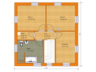 Massivhaus Stadtvilla Florenz 3 von KLINKER HAUS Schlüsselfertig ab 314000€, Stadtvilla Grundriss 2