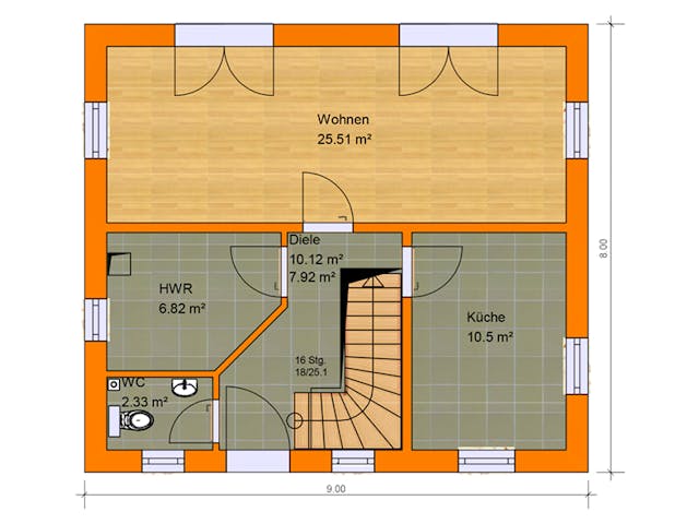 Massivhaus Stadtvilla Grosseto 1 von KLINKER HAUS Schlüsselfertig ab 293400€, Stadtvilla Grundriss 1 Massivhaus Stadtvilla Grosseto 1 von KLINKER HAUS Schlüsselfertig ab 293400€, Stadtvilla Grundriss 1