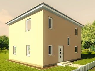 Massivhaus Stadtvilla Grosseto 2 von KLINKER HAUS Schlüsselfertig ab 305100€, Stadtvilla Außenansicht 4